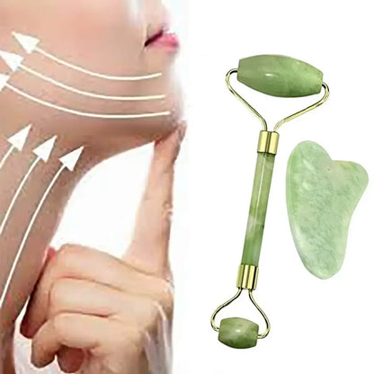 Natural Jade Roller Gua Sha Skin Scraper 