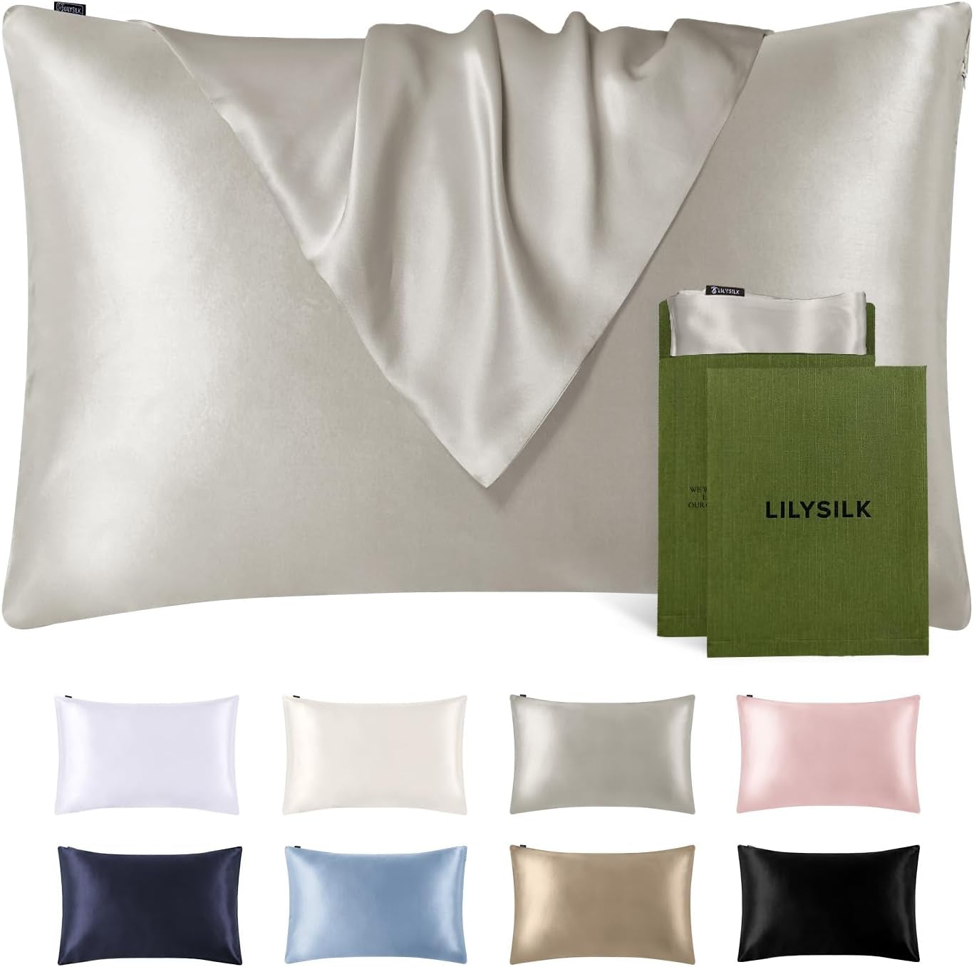 Silk Pillowcase for Hair and Skin Standard-100% Mulberry Silk 