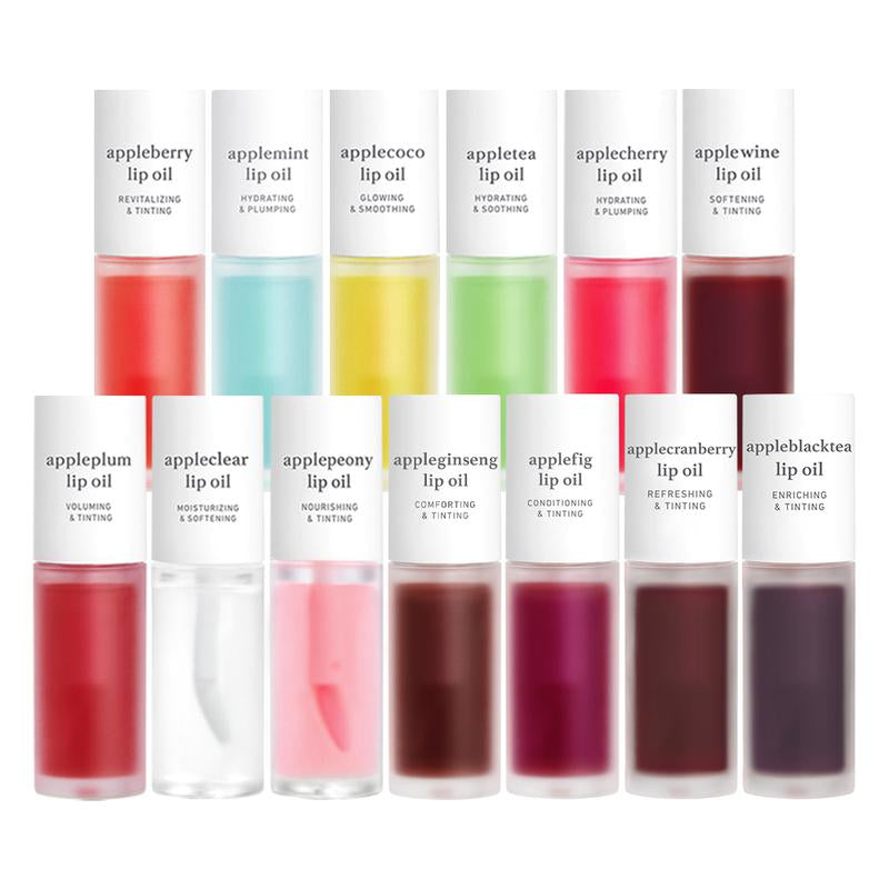 Nooni Korean Apple Lip Oil + Lip Stain | Long-Lasting Moisturizing Lip Gloss & Lip Tint | Hydrating Apple Water Lip Care for Soft, Supple Lips | 13 Shades of Natural Color and Gloss