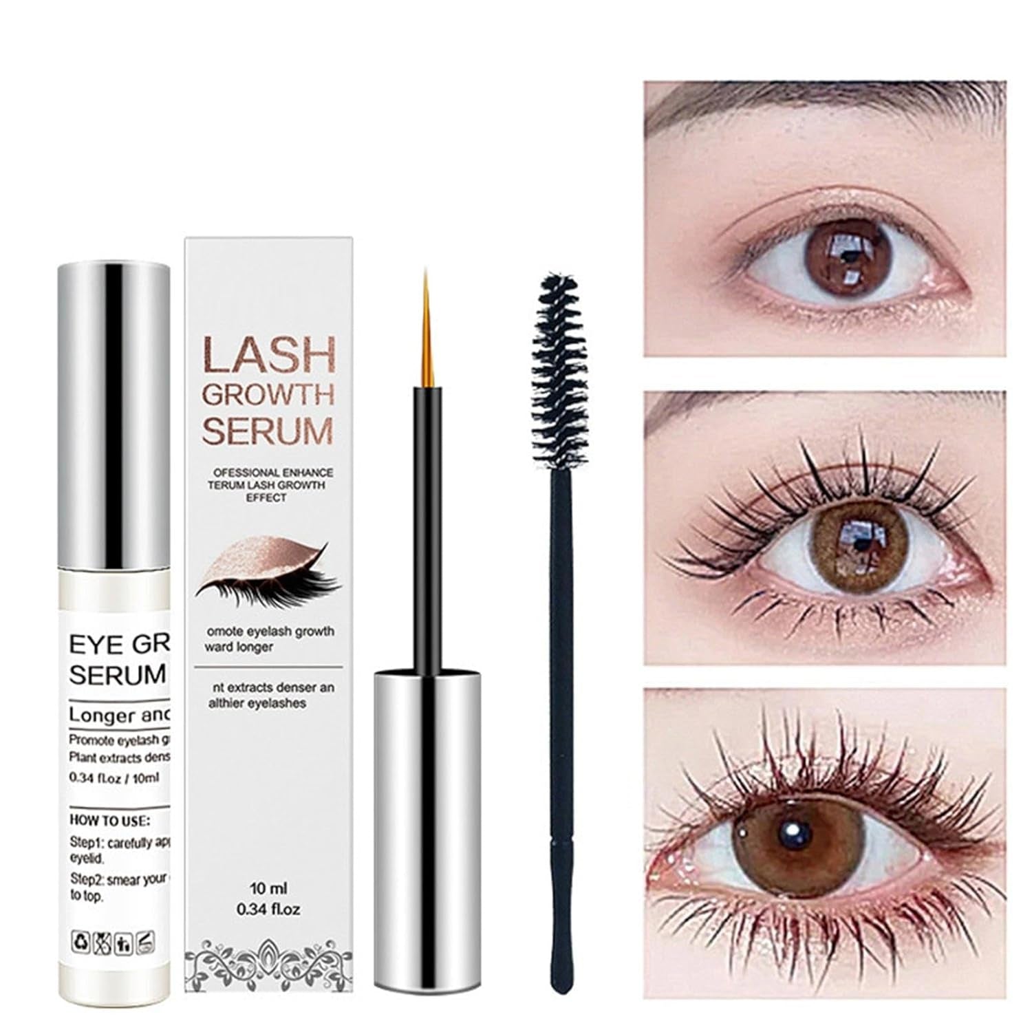 10Ml Eyelash and Eyebrow Growth Serum,Eyelash Serum for Boost Lash, for Longer, Fuller, and Thicker Lashes Lash Enhancing Serum for Natural Lashes (2PCS)