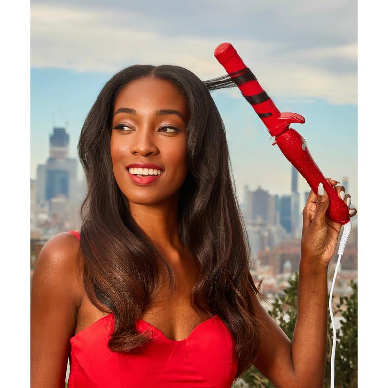 Beachwaver B1.25 Glitter – 1.25" Rotating Ceramic Curling Iron for Trendy Beach Waves & Voluminous Blowouts – Available in Red, Pink, Black Glitter