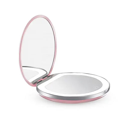 USB Rechargeable Travel Mirror with Light – 1X/3X Magnification Compact Cosmetic Mirror for Makeup, Grooming, and Perfect Gift for Women