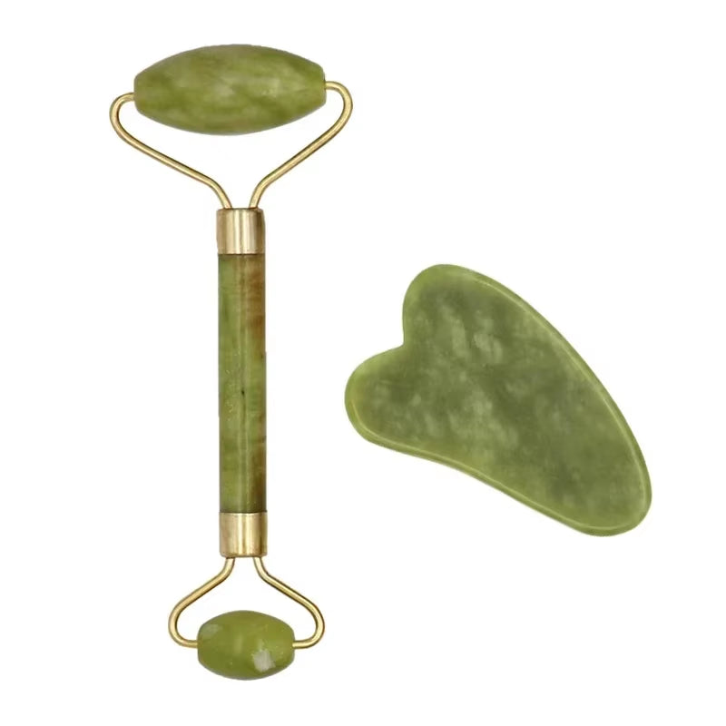 Natural Jade Roller Gua Sha Skin Scraper 