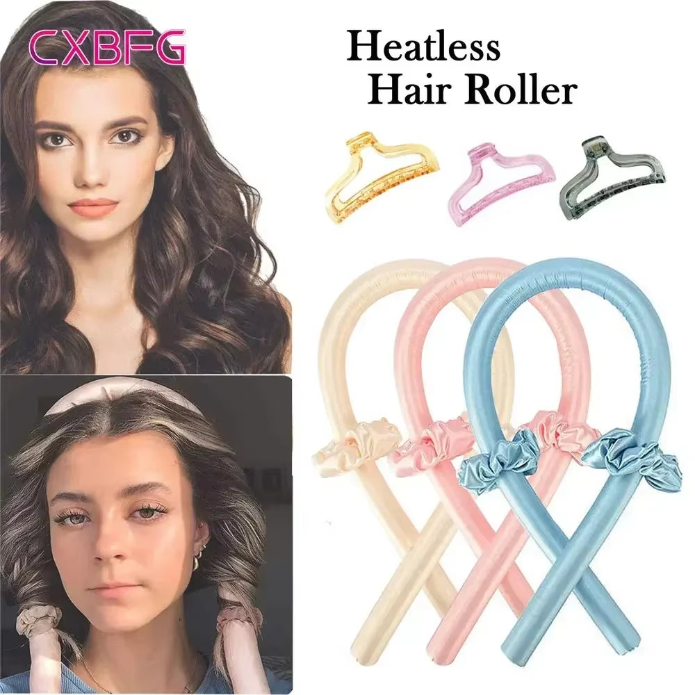 Heatless Curling Rod Headband – No Heat Silk Ribbon Hair Rollers for Overnight Curls & Damage-Free Styling