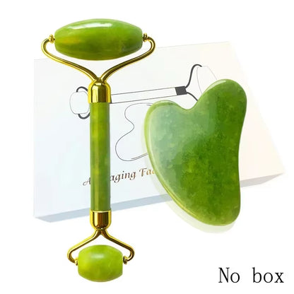 Natural Jade Roller Gua Sha Skin Scraper 