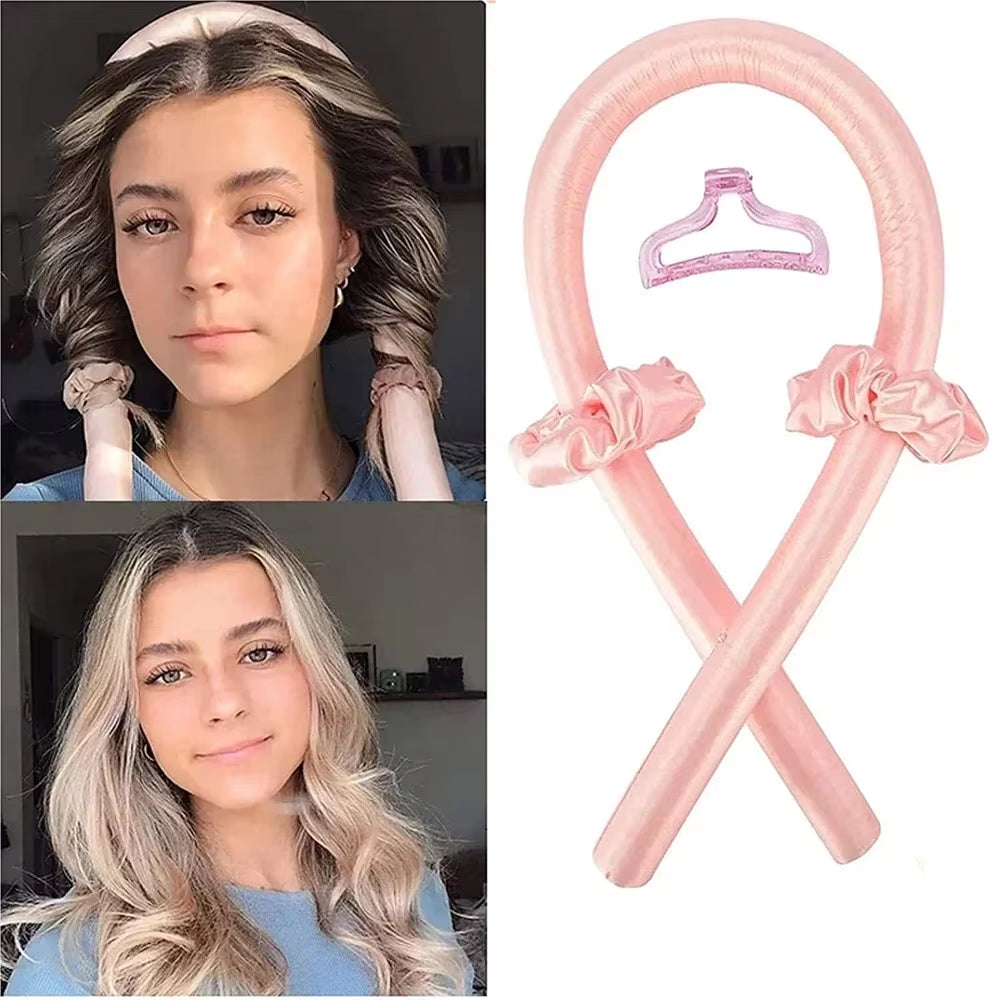 Heatless Curling Rod Headband – No Heat Silk Ribbon Hair Rollers for Overnight Curls & Damage-Free Styling