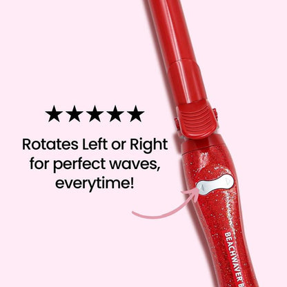 Beachwaver B1.25 Glitter – 1.25" Rotating Ceramic Curling Iron for Trendy Beach Waves & Voluminous Blowouts – Available in Red, Pink, Black Glitter